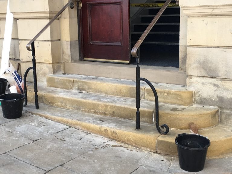 concrete repairs to worn yorkshire stone steps