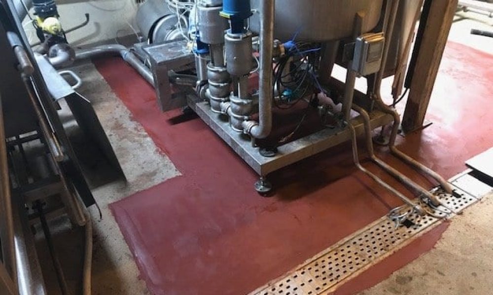 Chemical resistant concrete floor repair